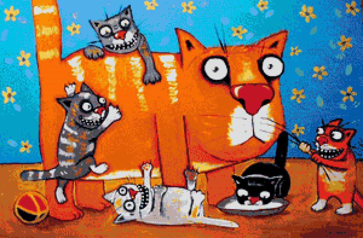 Мама ушла в театр - коты, котики, веселые картинки - предпросмотр