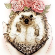 Схема вышивки «Ёжик в ладошках»