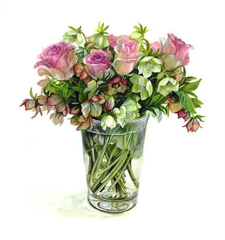 Фуджико розы и морозник - цветы - оригинал