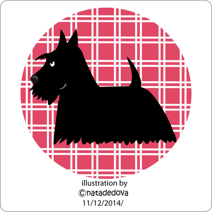 Шотландский скотч - скотч-терьер, силуэт, черный, монохром, красный, собака - оригинал