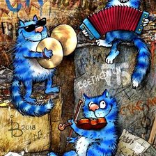 Схема вышивки «в джазе только котики»