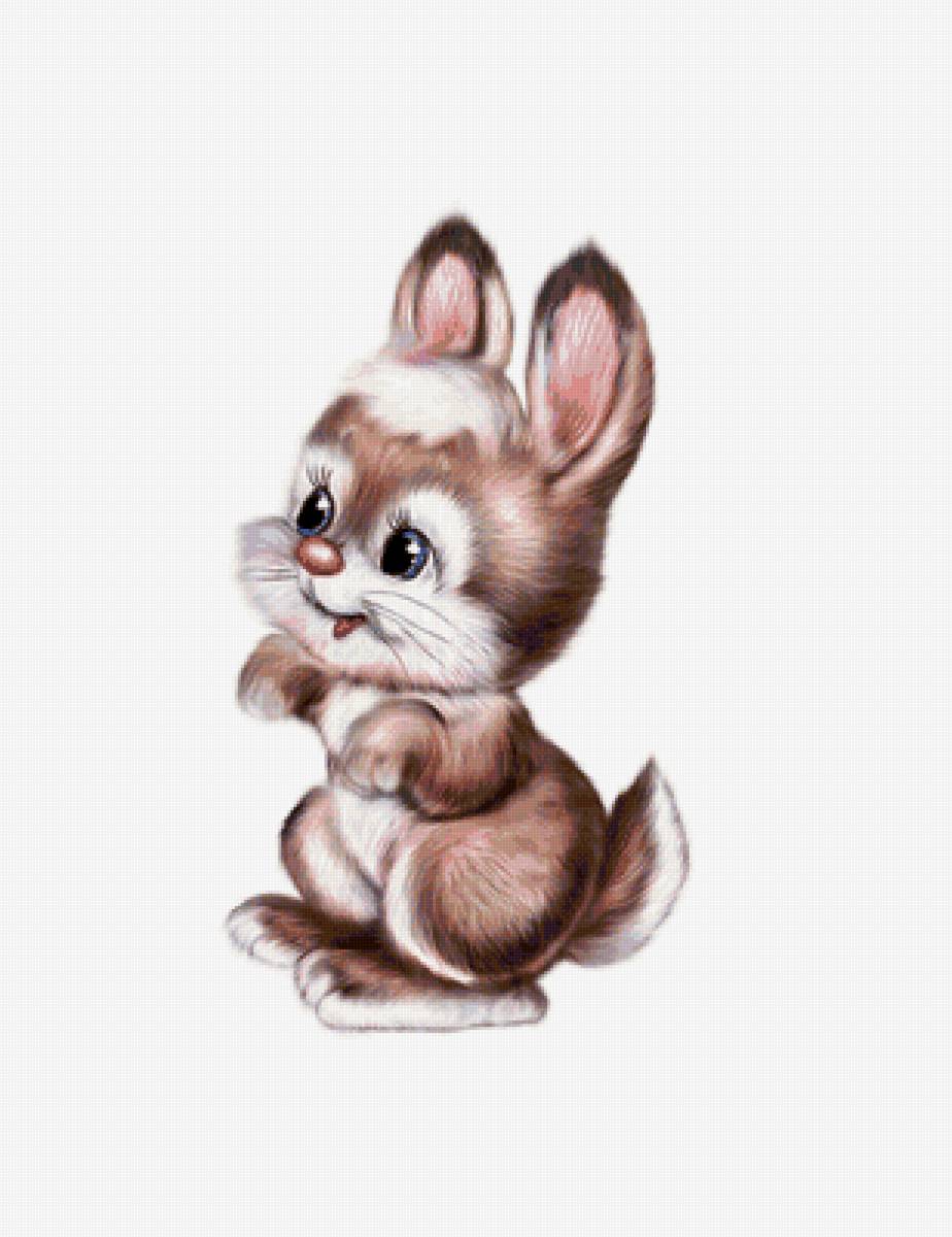 зайчик на белом фоне - животные, мягкая игрушка, рисунок, зайчата, забавные картинки - предпросмотр