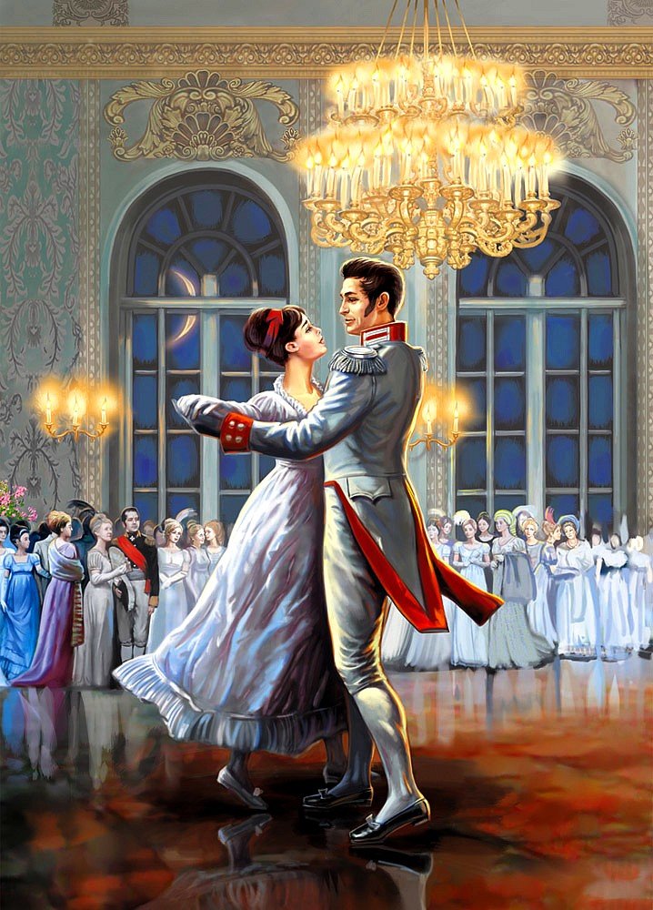 Первый бал - бал, танец, зал, пара, свечи - оригинал