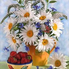 Схема вышивки «цветочно-ягодный натюрморт»