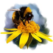 Оригинал схемы вышивки «Пчела на цветке» (№1867224)