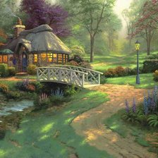 Схема вышивки «природа пейзаж дом»