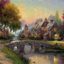 Схема вышивки «природа пейзаж дом»