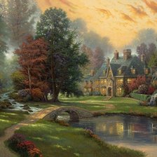 природа пейзаж дом