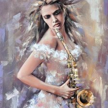 Схема вышивки «Саксофон»