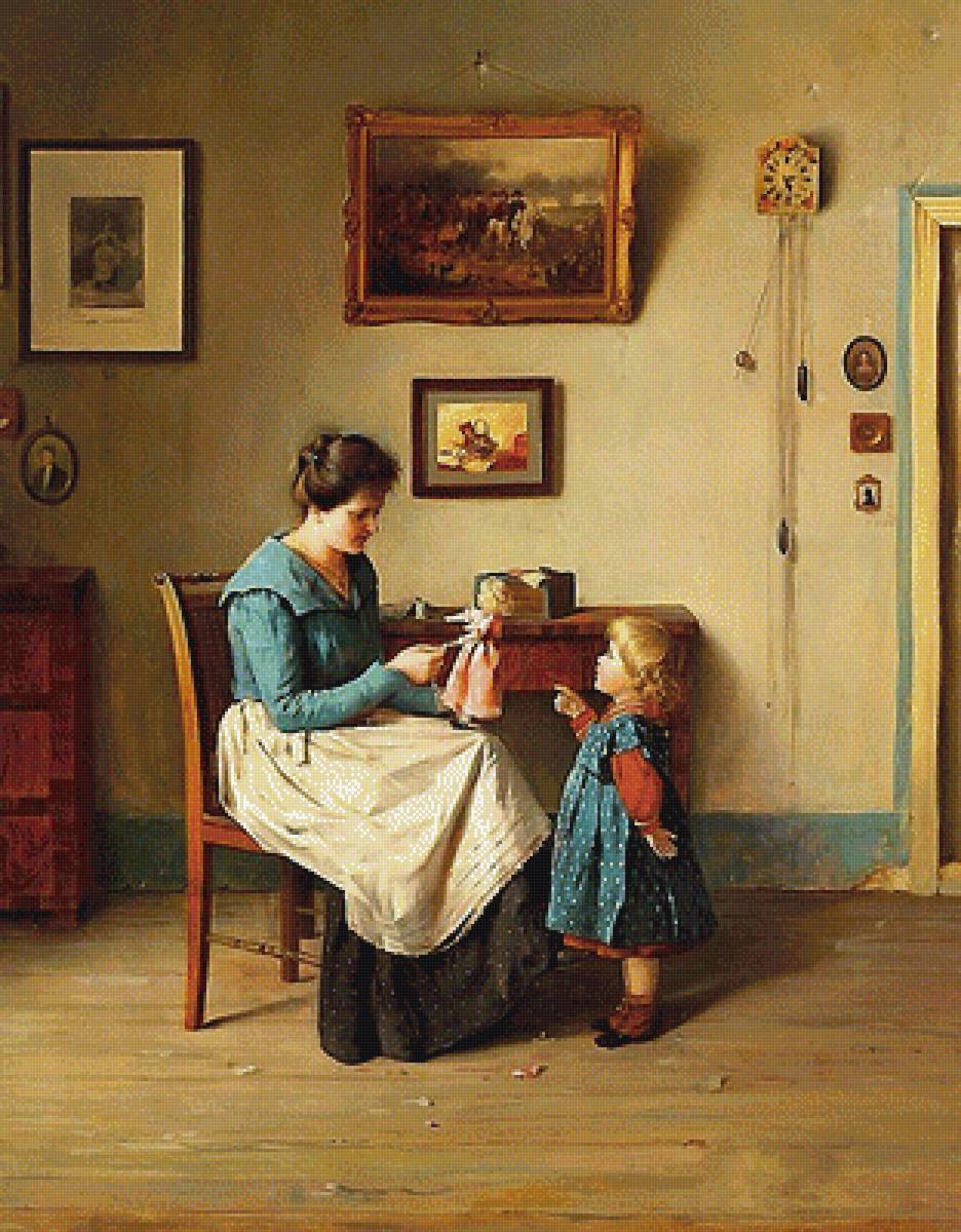 платье для куклы - картина - предпросмотр