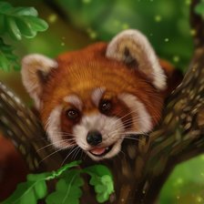 Схема вышивки «Красная панда»