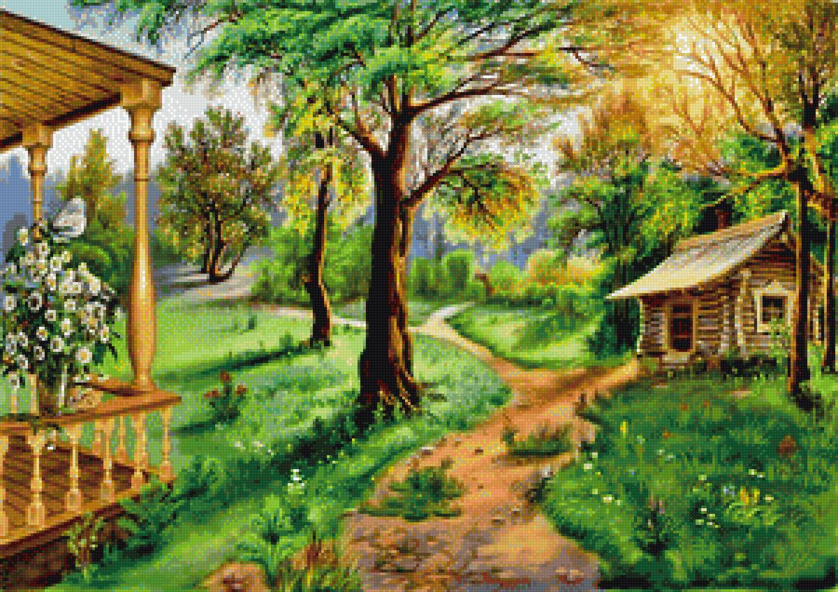 домик - домик беседка лес пейзаж красота - предпросмотр