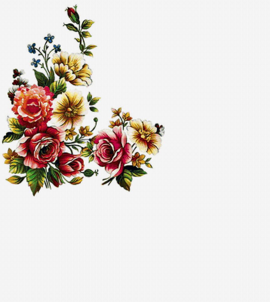 цветочный узор - цветы, букеты - предпросмотр