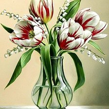 Схема вышивки «тюльпаны»