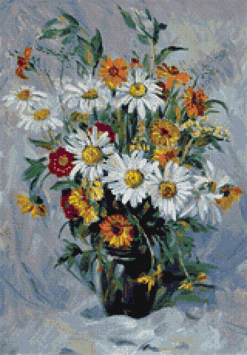 букет ромашек - натюрморт - предпросмотр