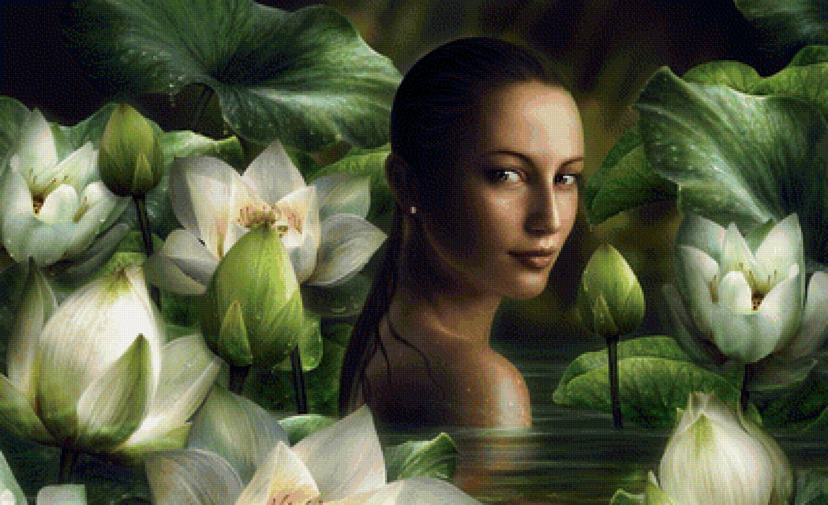 русалка - картина, портрет, девушка - предпросмотр