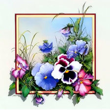 Оригинал схемы вышивки «цветы в раме» (№1871080)