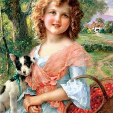 девочка с щенком