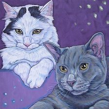 Схема вышивки «коты»