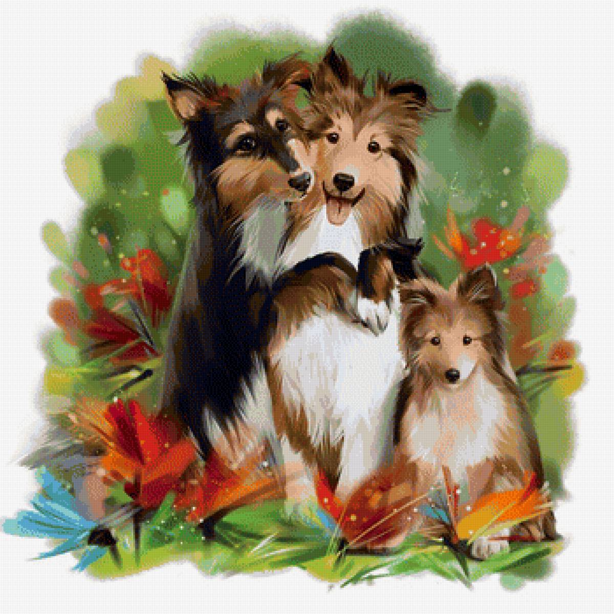 Собачки - друг, собаки, рисунок, питомец, собака, животные - предпросмотр