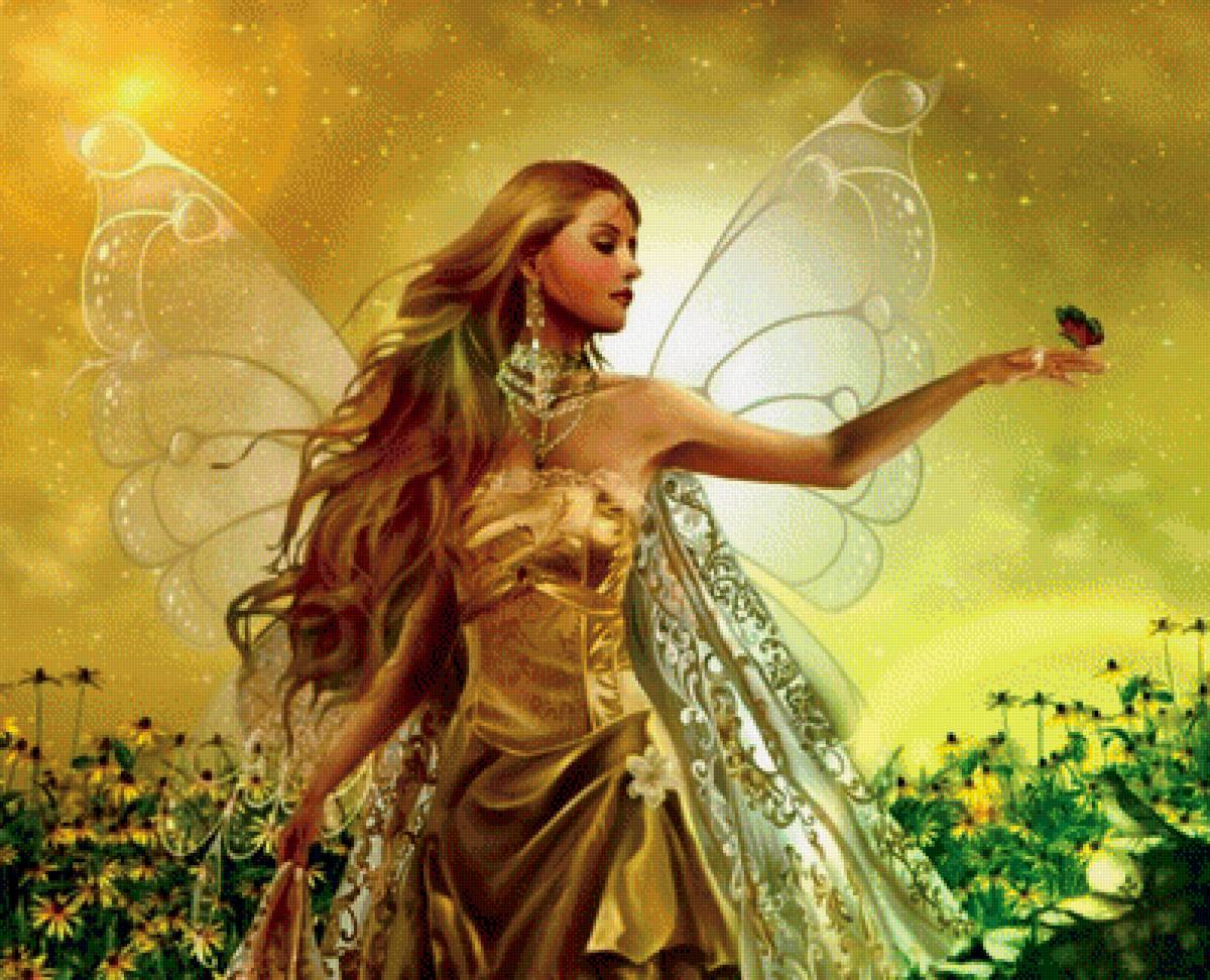 Фея и бабочка - бабочка, фея - предпросмотр