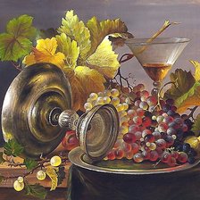 Оригинал схемы вышивки «натюрморт с виноградом» (№1873397)