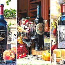 Оригинал схемы вышивки «натюрморт с вином. коллаж» (№1873401)