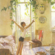 Схема вышивки «Татьяна Ниловна Яблонская Утро картина 2»