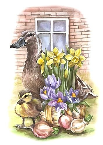 утка с утёнком - оригинал