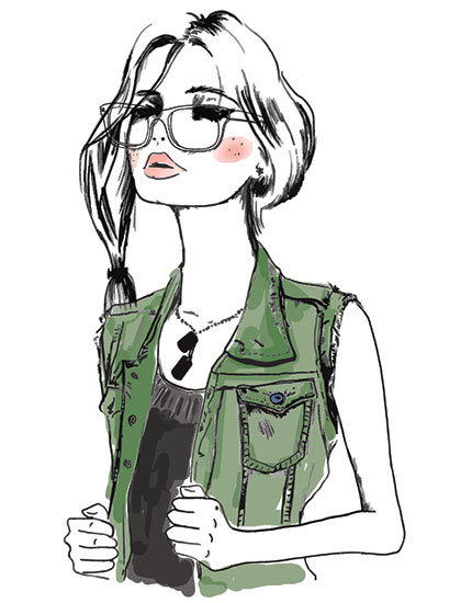 Скетч девушка - девушка модная - оригинал