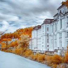 Схема вышивки «осенняя набережная»