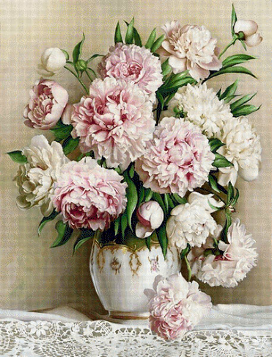 Букет - букет, натюрморт, пионы, цветы - предпросмотр