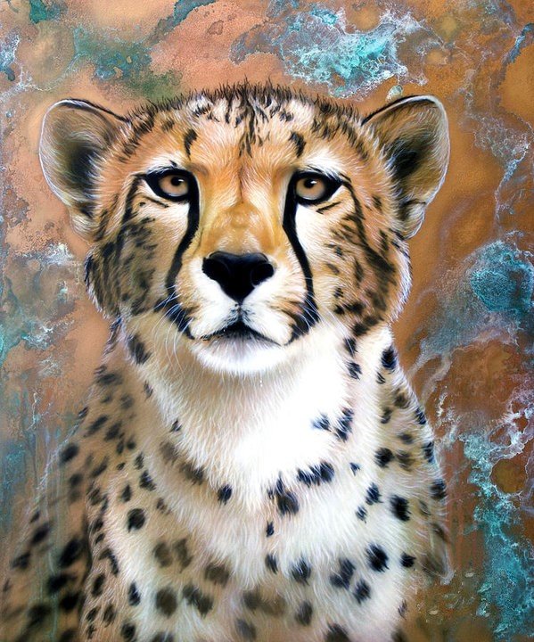 Леопард - животные, леопард, рисунок - оригинал