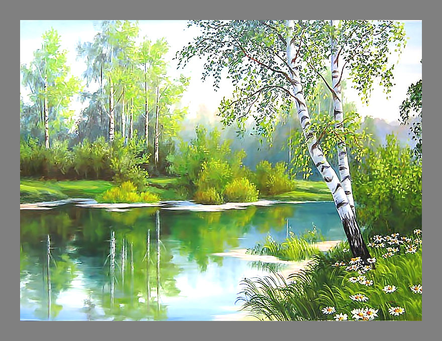Серия "Пейзаж" - лес, природа, речка, пейзаж - оригинал
