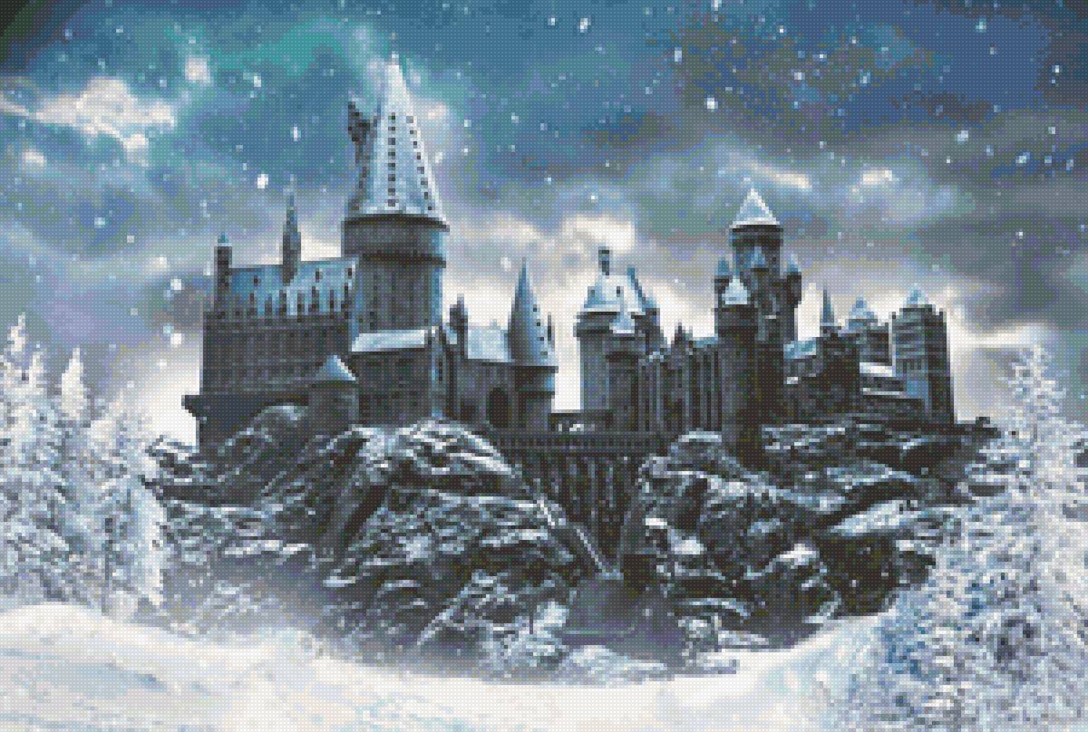Хогвартс зимой - замок, гарри поттер, хогвартс, зима - предпросмотр