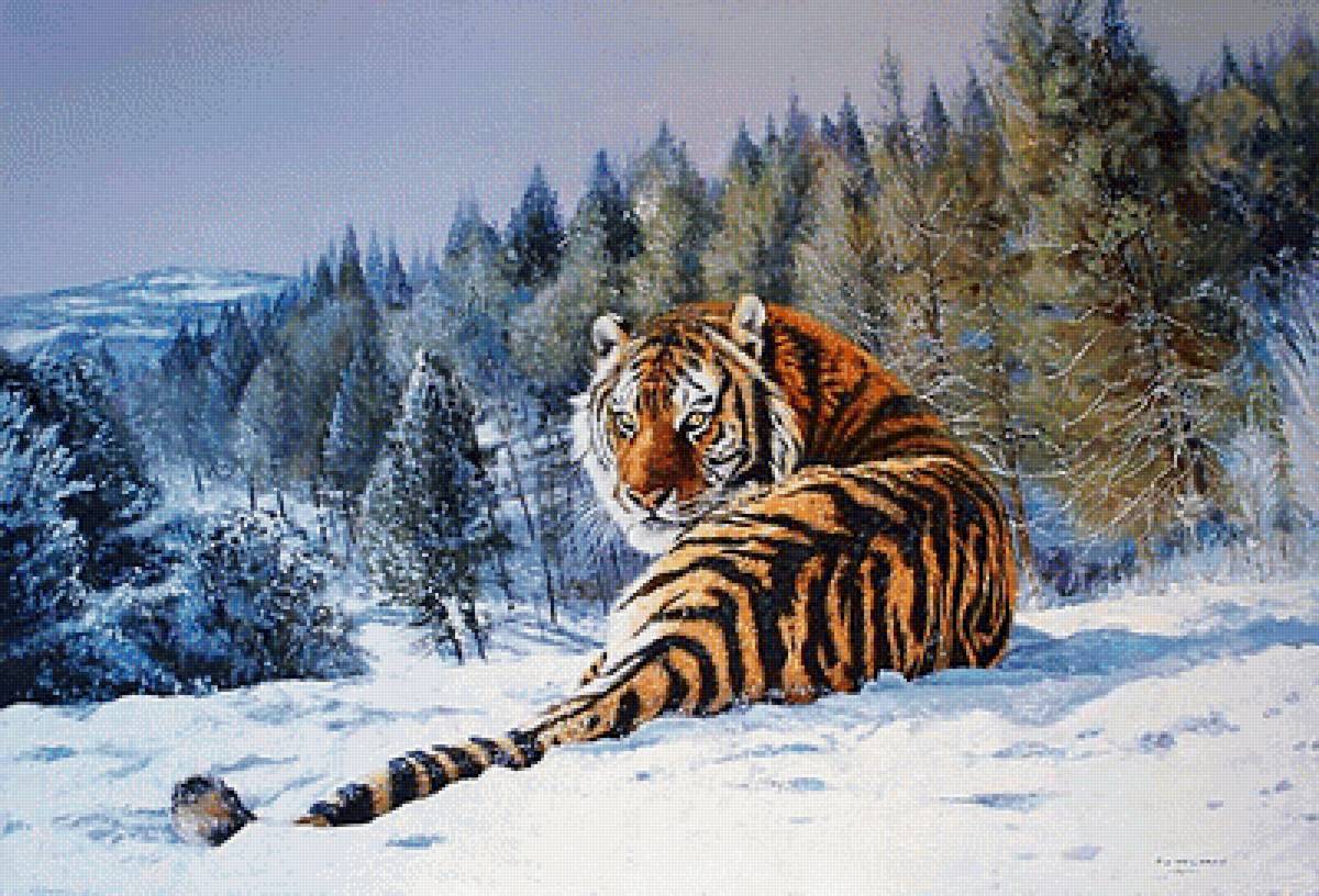 №1877427 - тигр, пейзаж - предпросмотр