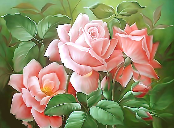 Серия "Розы". - флора, цветы, розы - оригинал