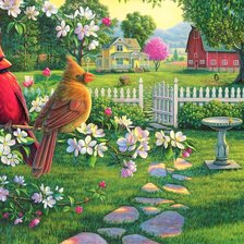 Схема вышивки «Птички»