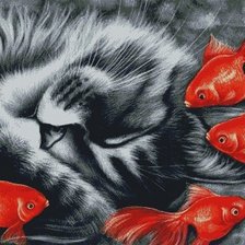 Схема вышивки «мечта кота»