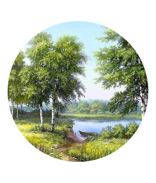 Пейзаж - река, березы, лето - оригинал