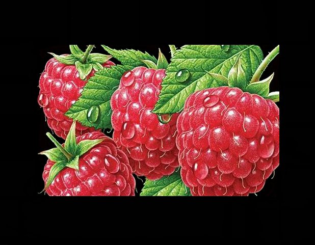 Малина - ягоды, на черном, для кухни - оригинал