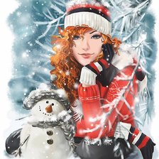 Схема вышивки «Девушка»