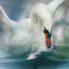 Оригинал схемы вышивки «лебедь» (№1883551)