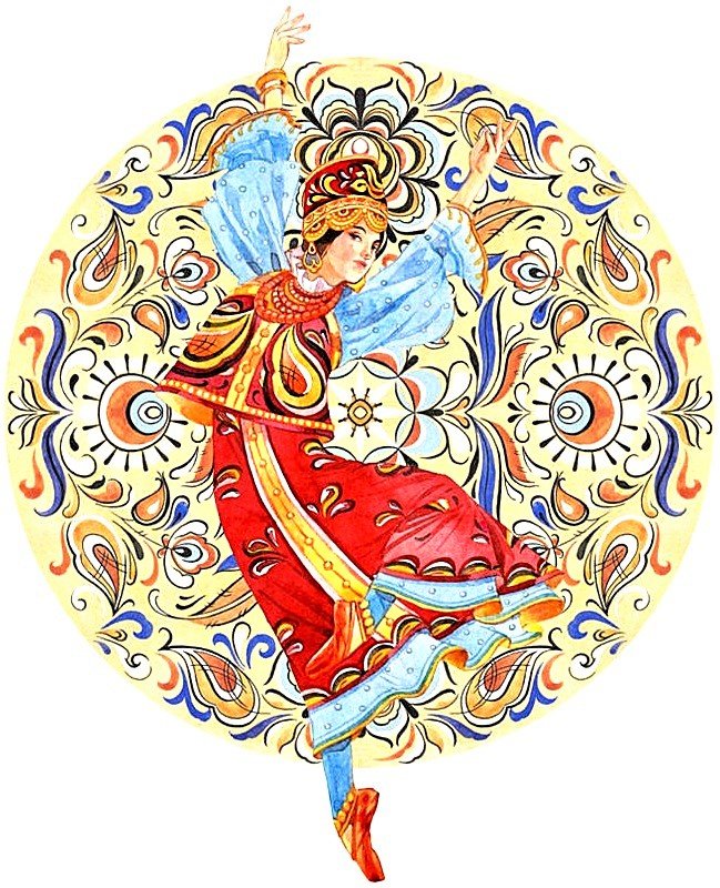 №1883726 - балет, девушка, шенкурская роспись - оригинал