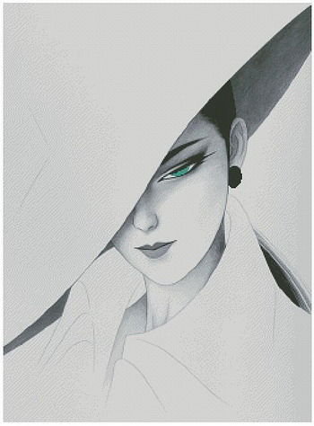 Девушка-загадка - женщина красавица монохром - оригинал