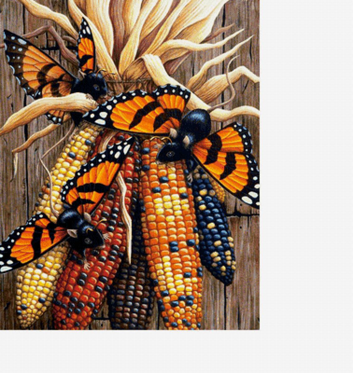 12123 - мышки, бабочки, кукуруза - предпросмотр
