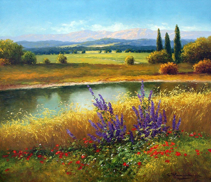 пейзаж - цветы, поле, пейзаж - оригинал