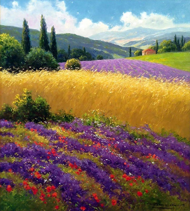 пейзаж - цветы, пейзаж, поле - оригинал