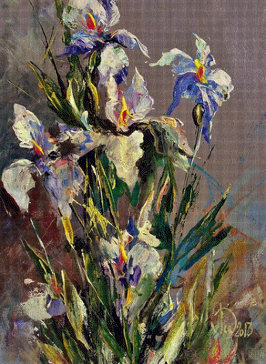 цветы в вазе - цветы, ирисы - предпросмотр