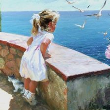 Схема вышивки «дети море»